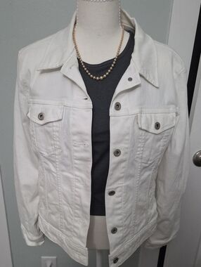 Levi  San Francisco White Women's Denim Jacket - Womens Large